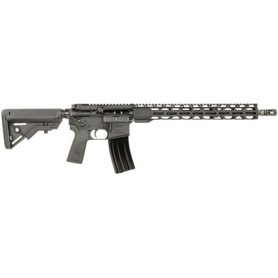 Radical Firearms 5.56 rifle with a long handguard and adjustable stock, displayed on a white background.